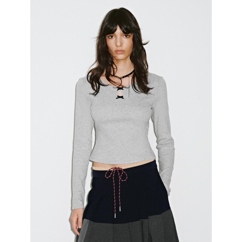 Long Sleeve Henley T-Shirts Grey S