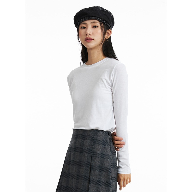 Regular Fit Long Sleeve T-Shirt OO323 White S/M