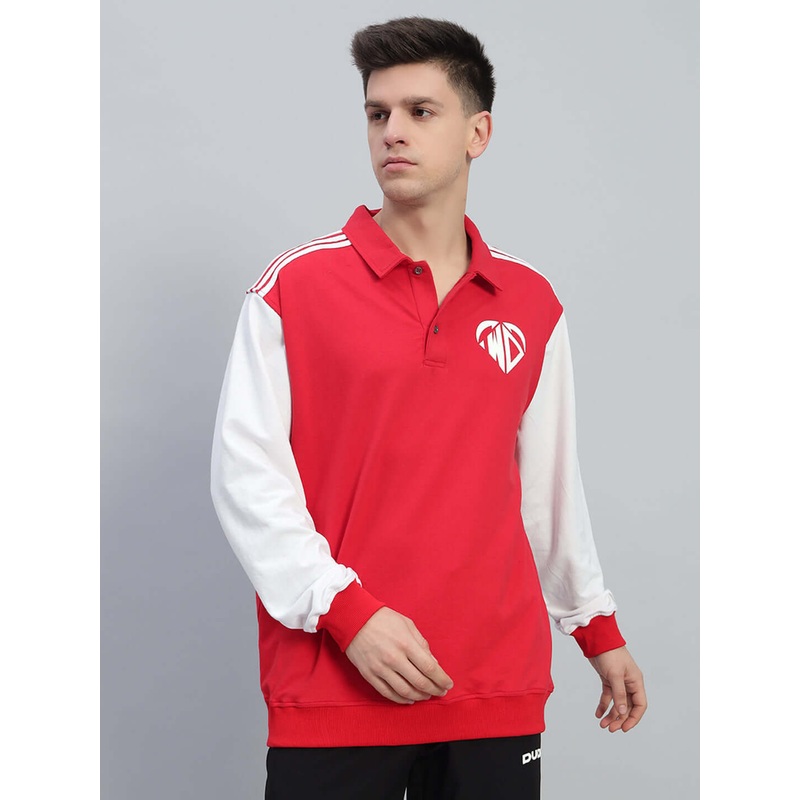 ROWAN OVERSIZED SWEATSHIRT RED-WHITE XS