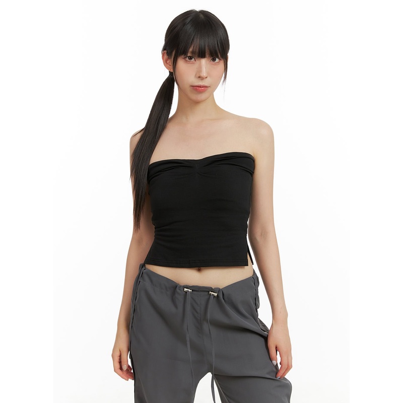 Shirred Tube Top CU424 Black S/M