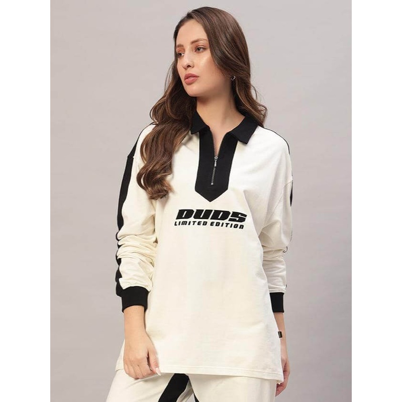 WOMEN SPLINTER OVERSIZED SWEATSHIRT OFF WHITE BLACK XS