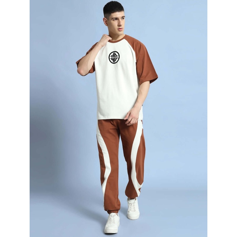 COCOA CO-ORD SET OFF WHITE BROWN XS