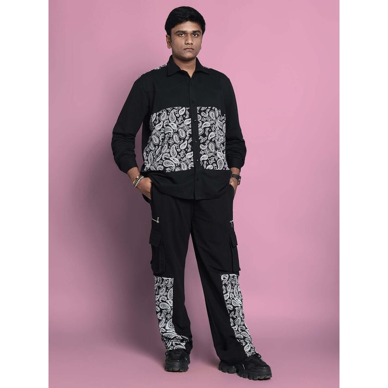 COVE COTTON TERRY CO-ORD SET BLACK BANDANA PRINT XS