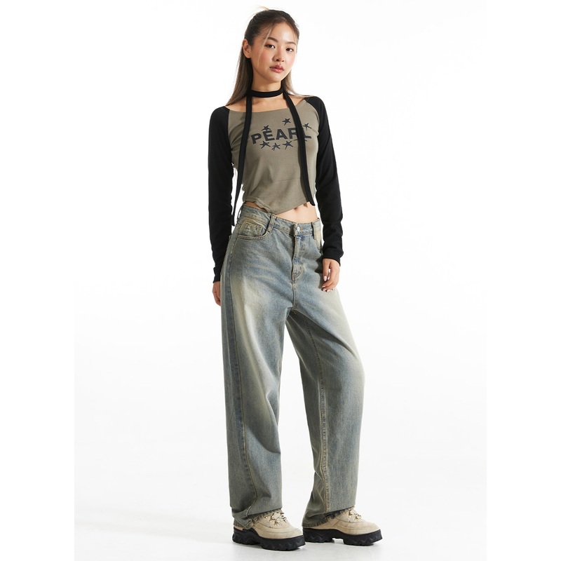 Light Wash Wide-Fit Jeans CO313 Blue S