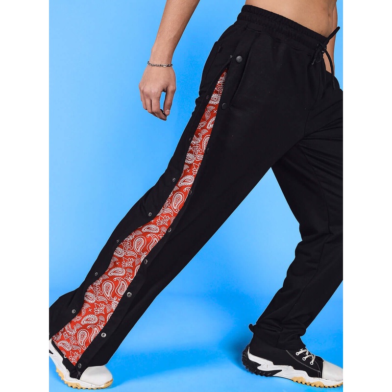 MAMBO COTTON JOGGERS RED BLACK XS