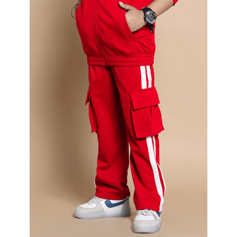 SCOTIA STRIPE JOGGERS FOR BOYS GIRLS RED 1-2 YRS