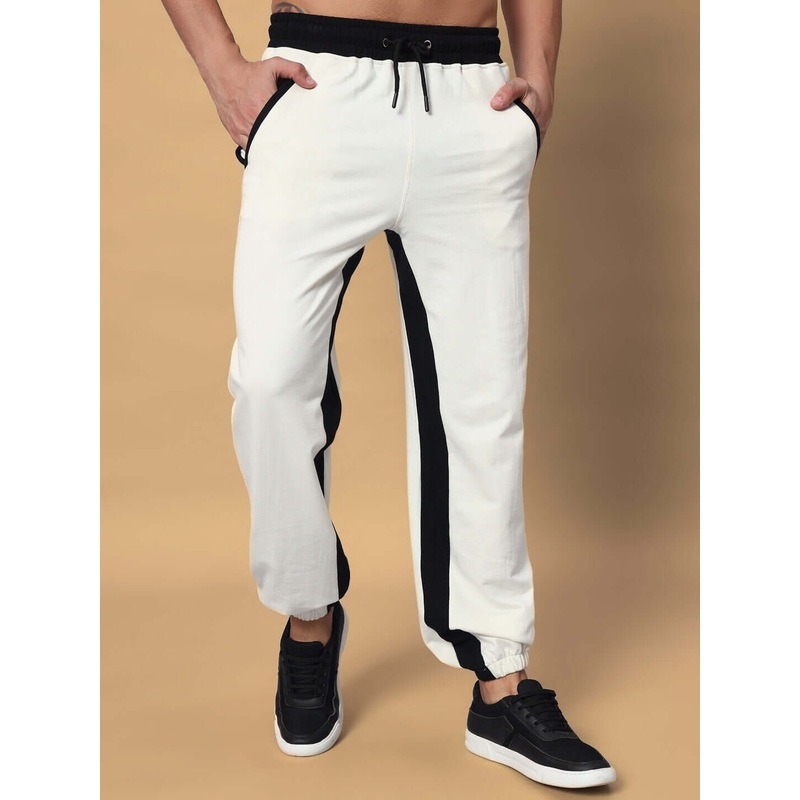 SPLINTER SIDE CONTRAST JOGGERS OFF-WHITE BLACK XS