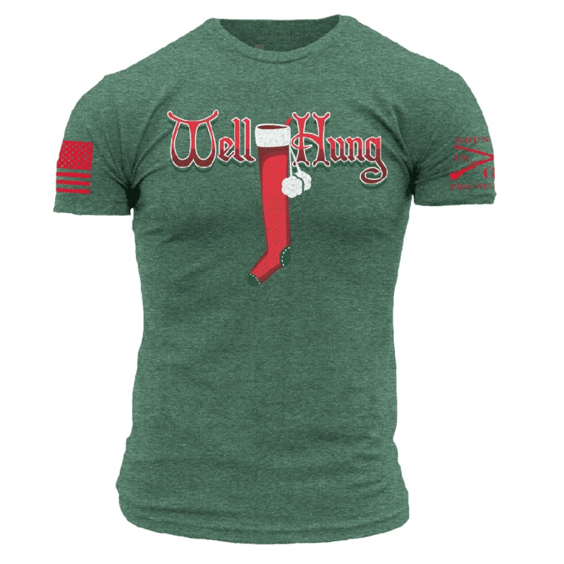 Well Hung T-Shirt – Heather Forest Green Small