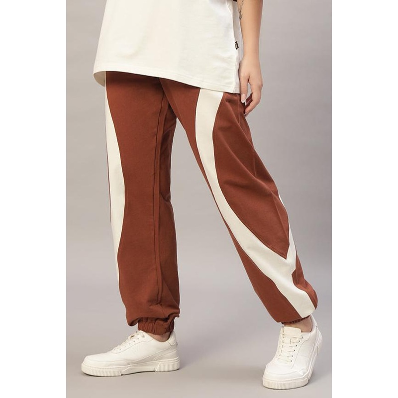 WOMEN AMERICAN FOOTBALL JOGGERS BROWN WHITE XS