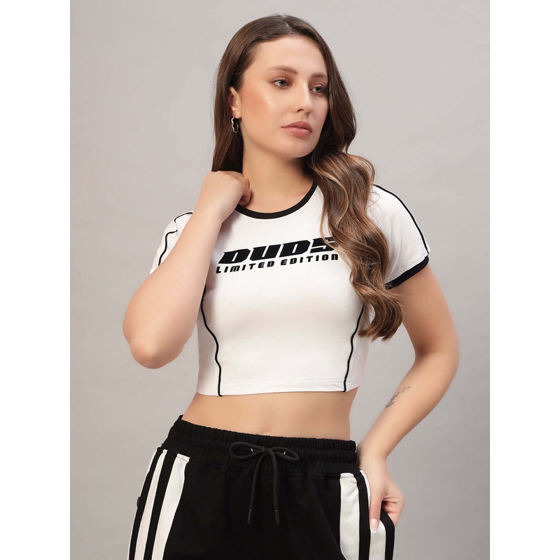 WOMEN BANDIT COTTON CROP-TOP WHITE XS