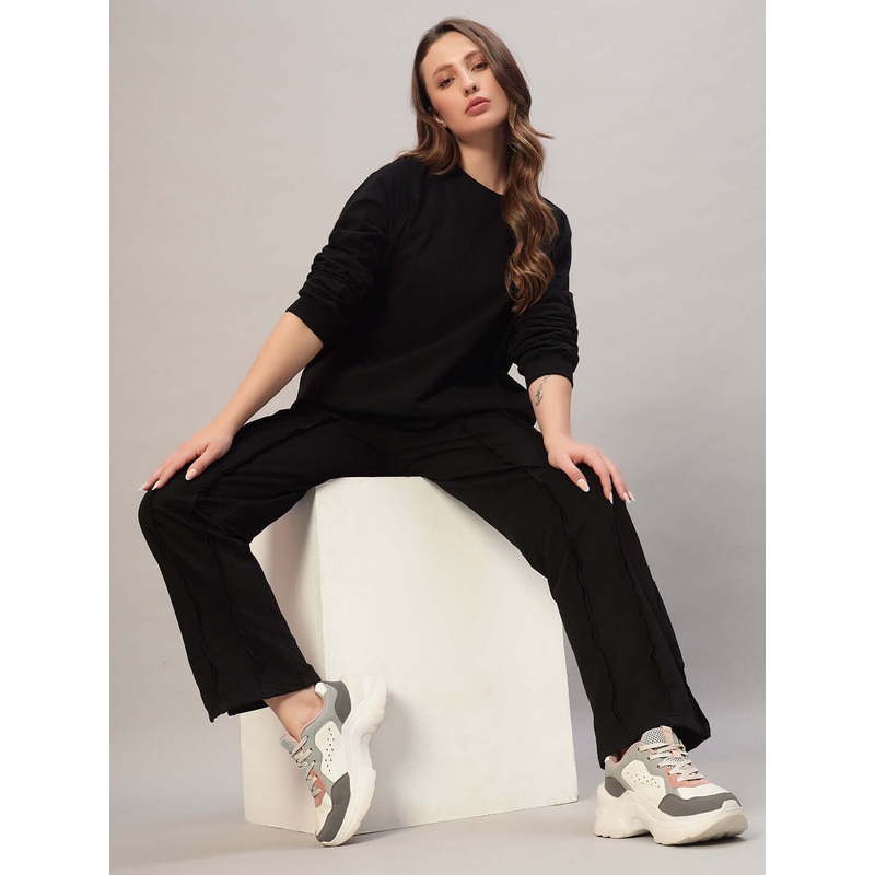 WOMEN LAMINA OVERSIZED CO-ORD SET BLACK XS