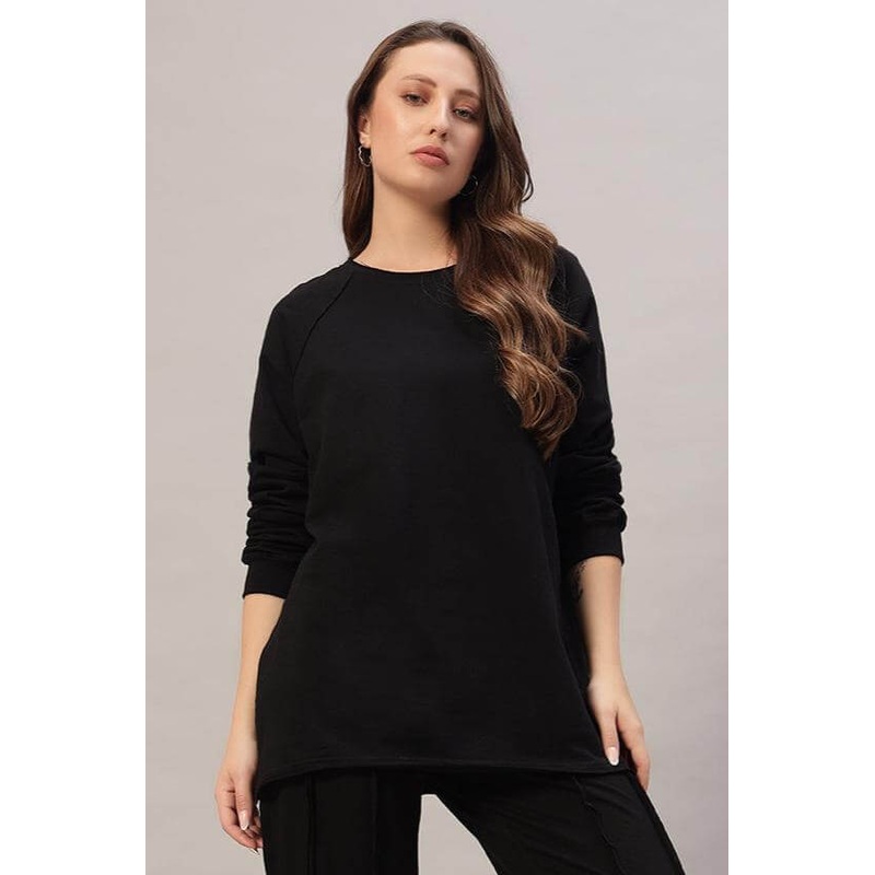 WOMEN LAMINA OVERSIZED SWEATSHIRT BLACK XS