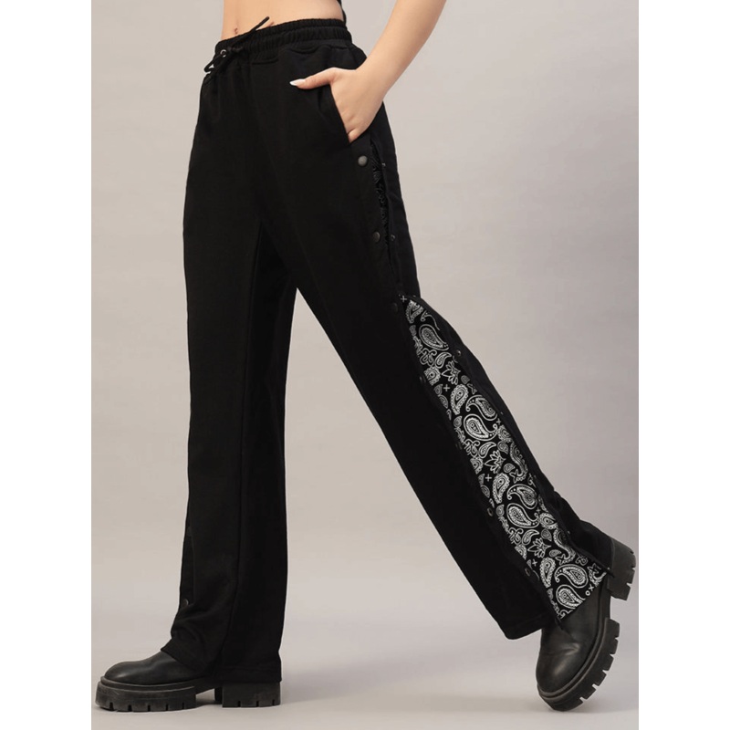 WOMEN MAMBO COTTON TERRY JOGGERS BLACK XS