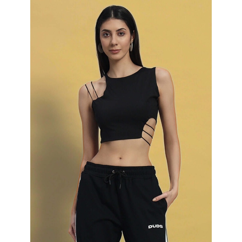 WOMEN’S BUSSIN COTTON CROP-TOP BLACK XS