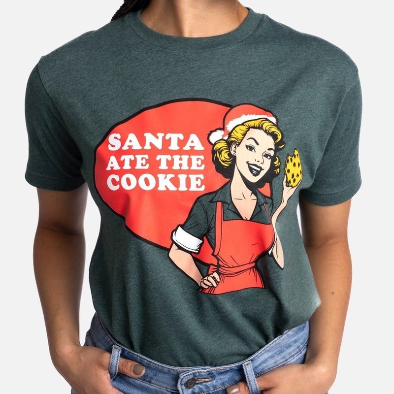 Women’s Cookie Boyfriend Fit T-Shirt – Heather Forest Green Small