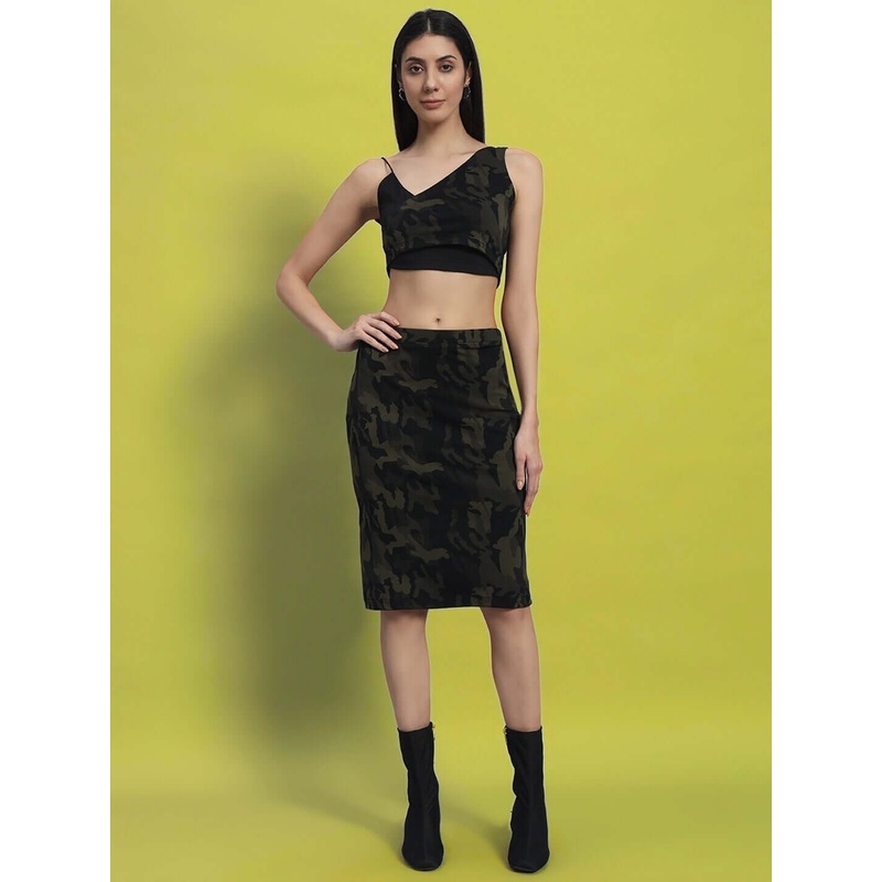WOMEN’S NAIROBI CO-ORD SET CAMO GREEN XS