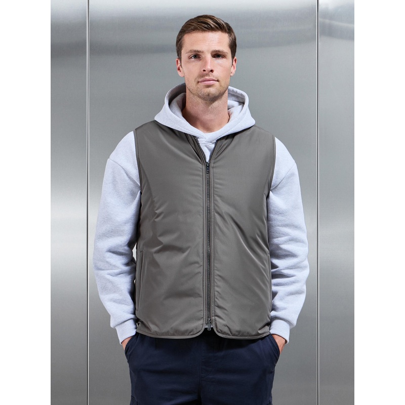 Zip Through Padded Vest in Olive XS Olive