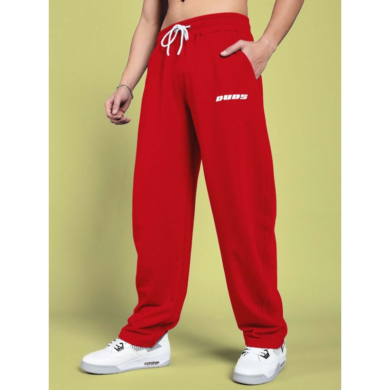 VANILLA RELAXED-FIT JOGGERS RED XS