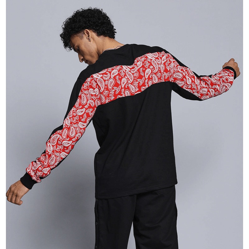 ZONEX COTTON SWEATSHIRT BLACK RED XS