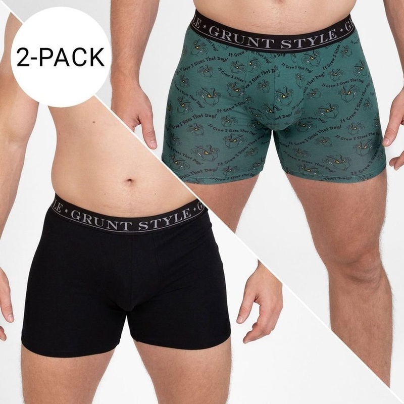 Base Command 2-Pack Boxer Briefs – Black & Grinch Grows Small