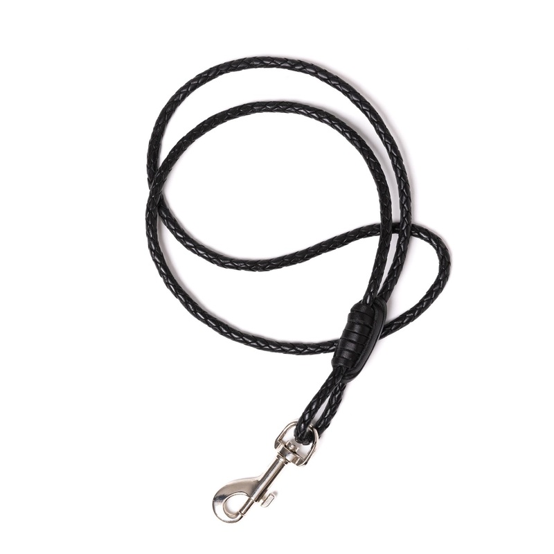 Braided leather band “Holder” – handcrafted Braun