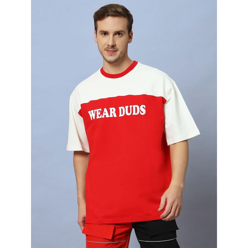 HARLEM OVERSIZED T-SHIRT OFF WHITE RED XS