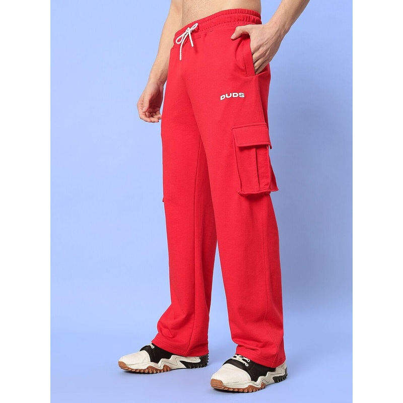 JESS 5 POCKET RELAXED FIT JOGGERS RED XS