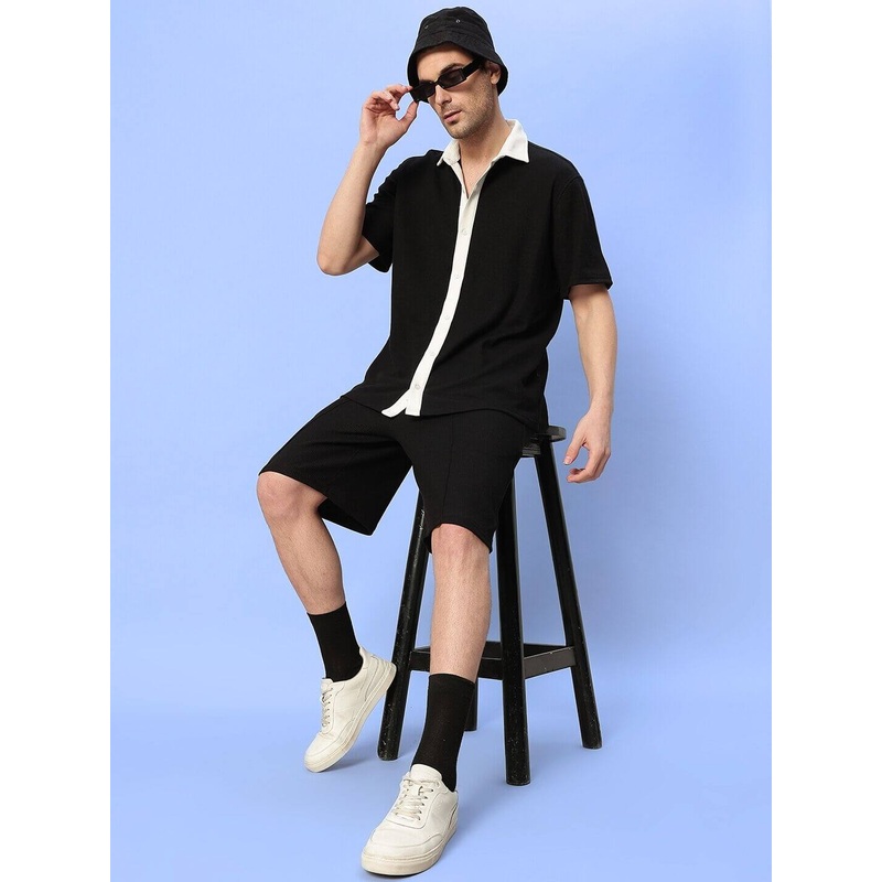 ROBSON WAFFLE CO-ORD SET BLACK XS