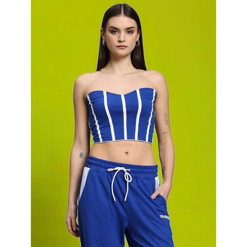 WOMEN’S LIVIANA COOL BANDEAU TOP BLUE-WHITE XS