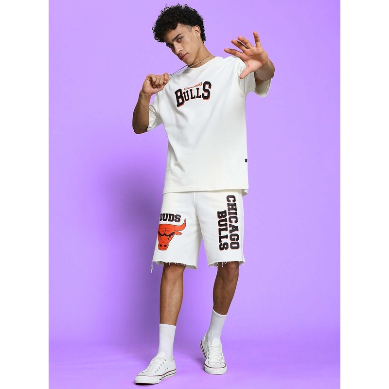 BLAZE BULLS PRINT CO-ORD SET OFF WHITE XS