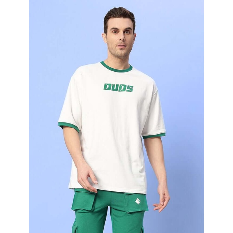 EASTON BOXY FIT T-SHIRT WHITE-GREEN XS