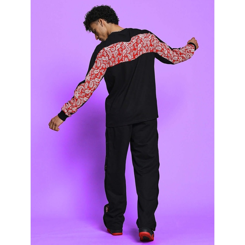 ZONEX COTTON CO-ORD SET BLACK-RED XS