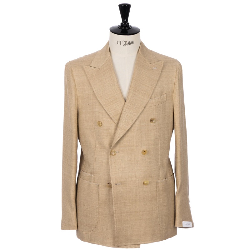 Double-breasted Jacket “Blazer Estate” in pure Silk – handmade 48