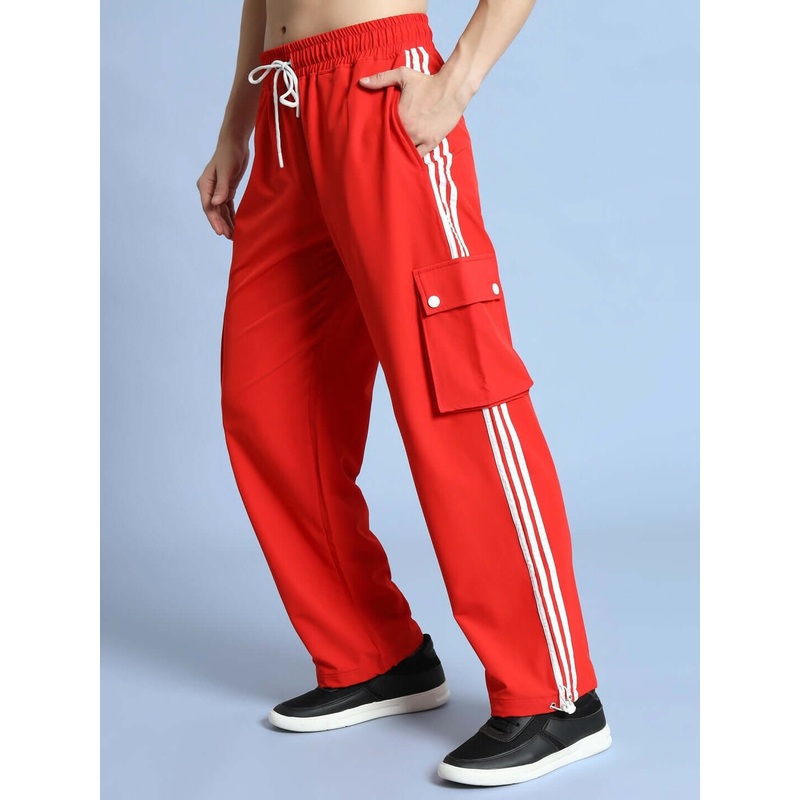 NOVA RELAXED FIT CARGO PANTS RED XS