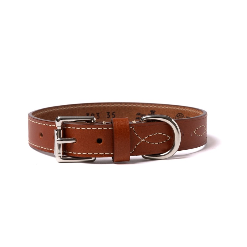 Special Edition: Dog Collar “Colllare per Cani Ricamato II” made from saddle leather – handmade