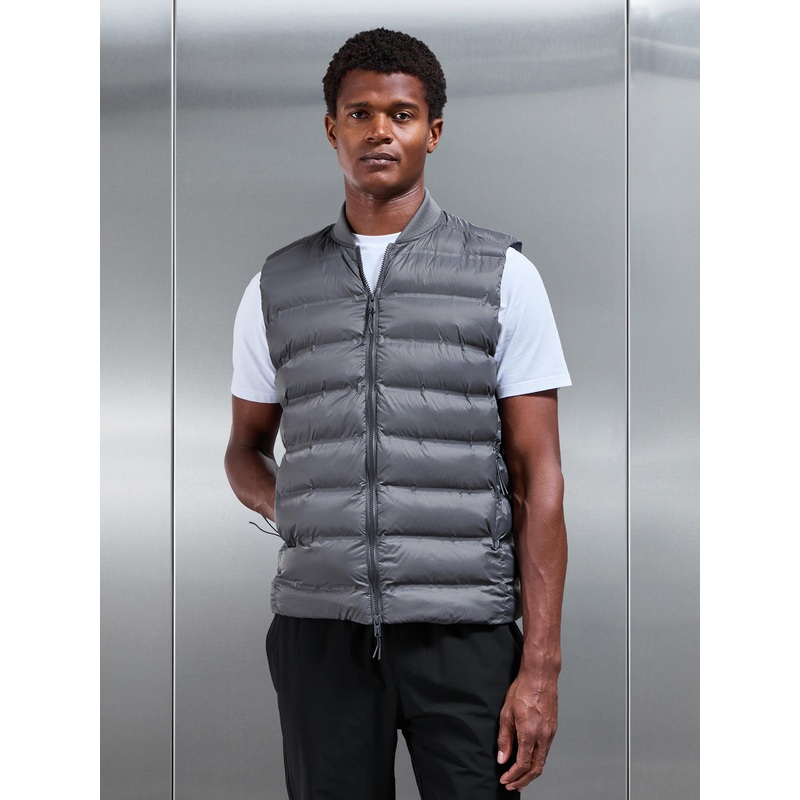 Technical Bomber Gilet in Grey XS Grey