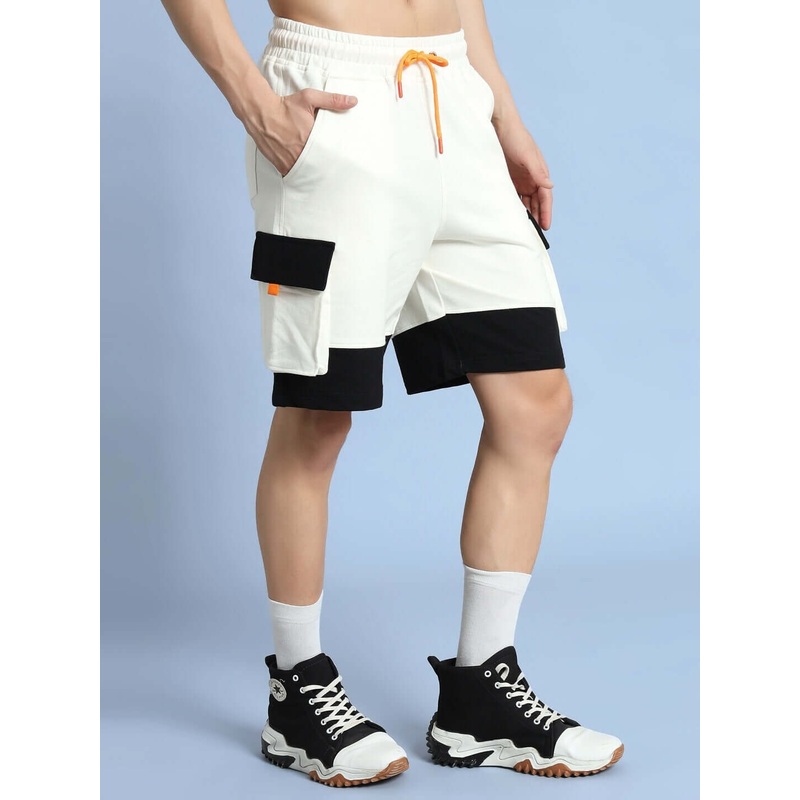 UTILITY CARGO SHORTS OFF WHITE BLACK XS
