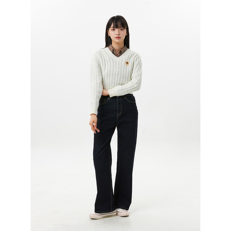 Wide Leg Stitch Pants OS305 Dark blue S