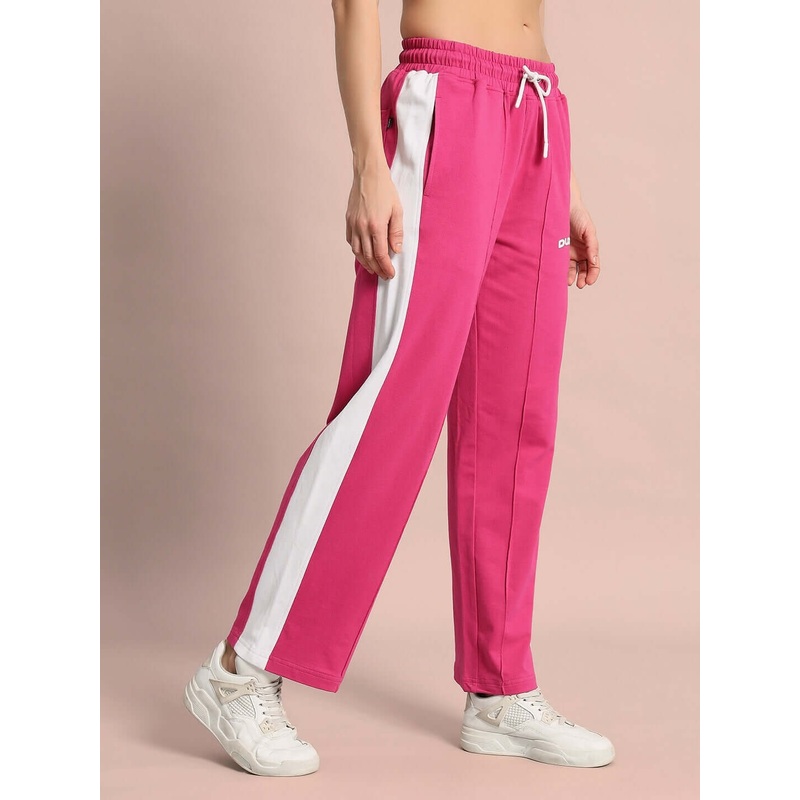 WOMEN SIDE SEAM PLATED JOGGERS PINK XS