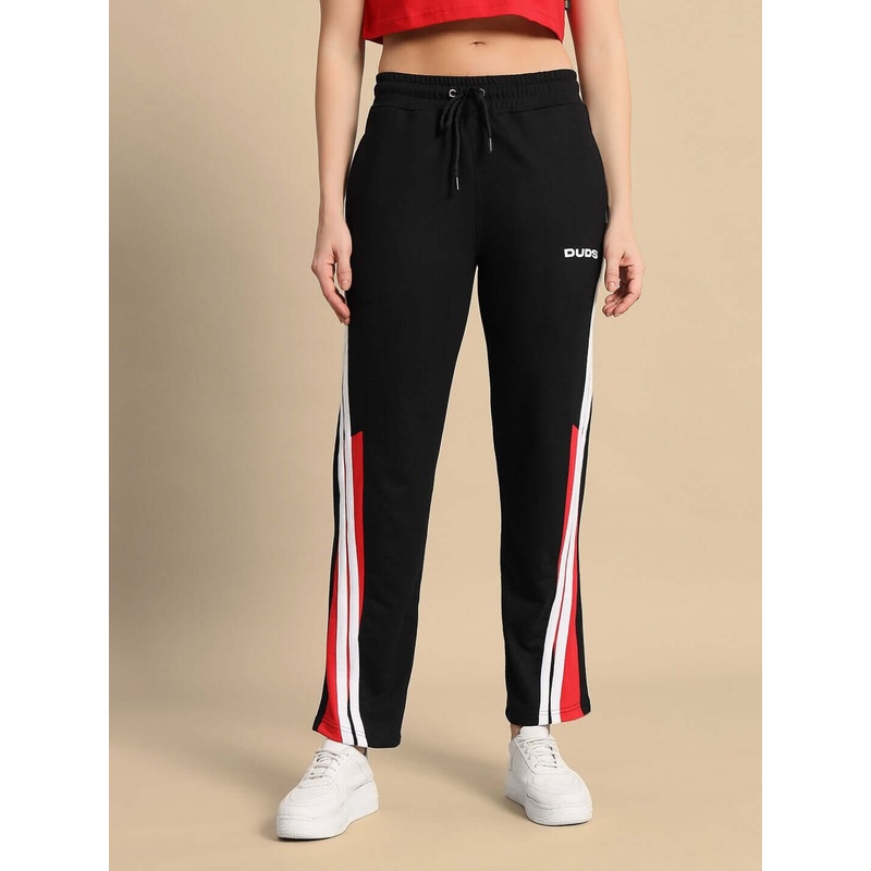 WOMEN TORNADO JOGGERS BLACK RED XS