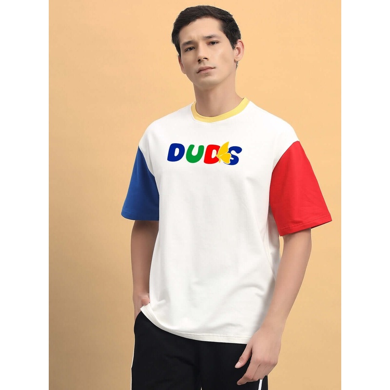 ADONIS COLOR BLOCKED OVERSIZED T-SHIRT OFF WHITE XS