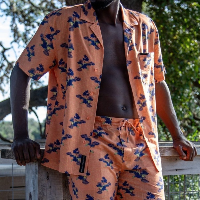 Getaway Americaw Button Down – Orange Small