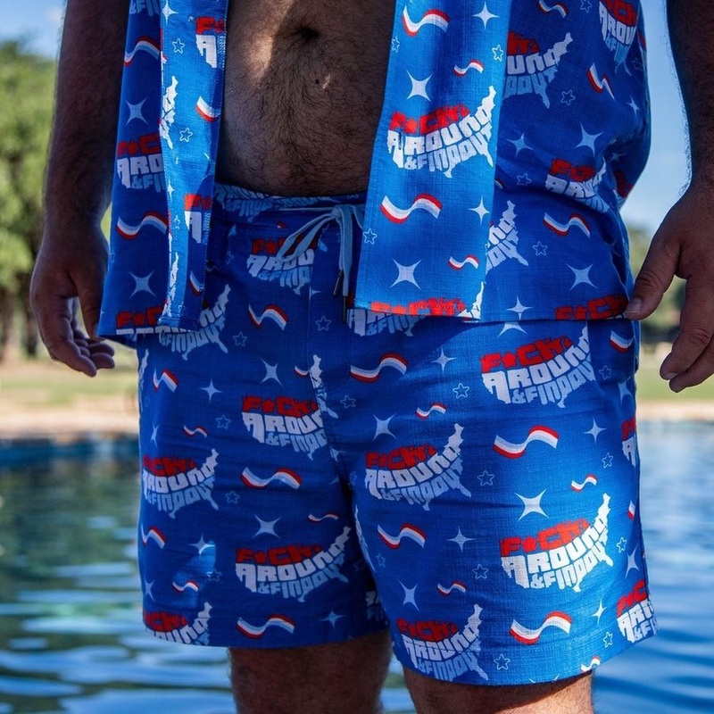 Getaway Casual Shorts – FAFO – Light Blue Small