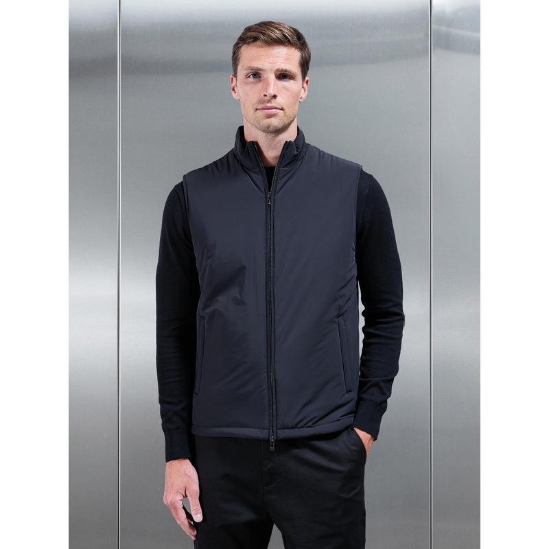 Padded Shell Gilet in Black XS Black