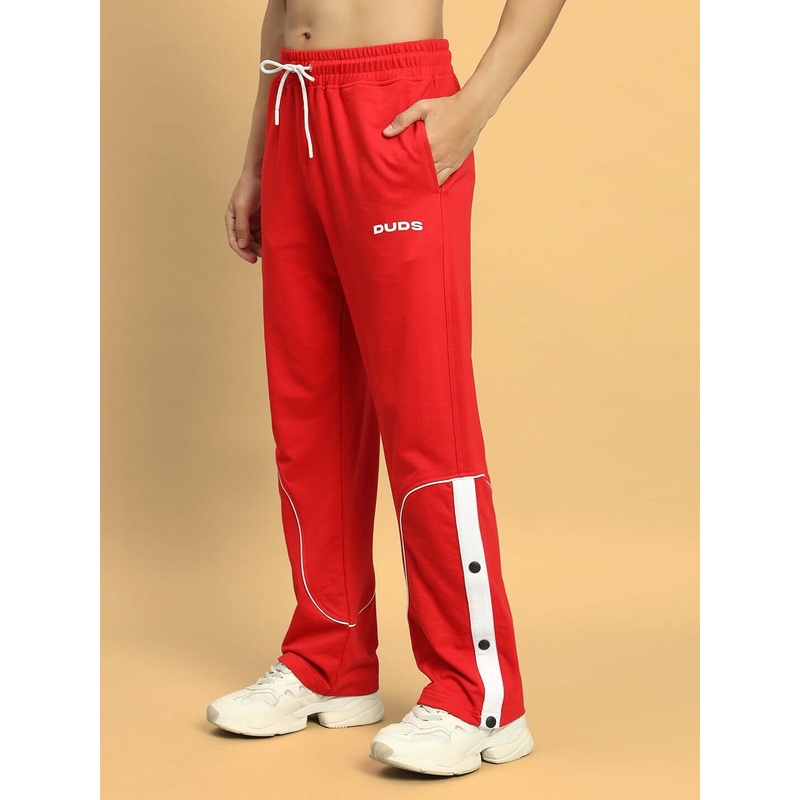 EDDIE CONTRAST COTTON TERRY JOGGER RED XS