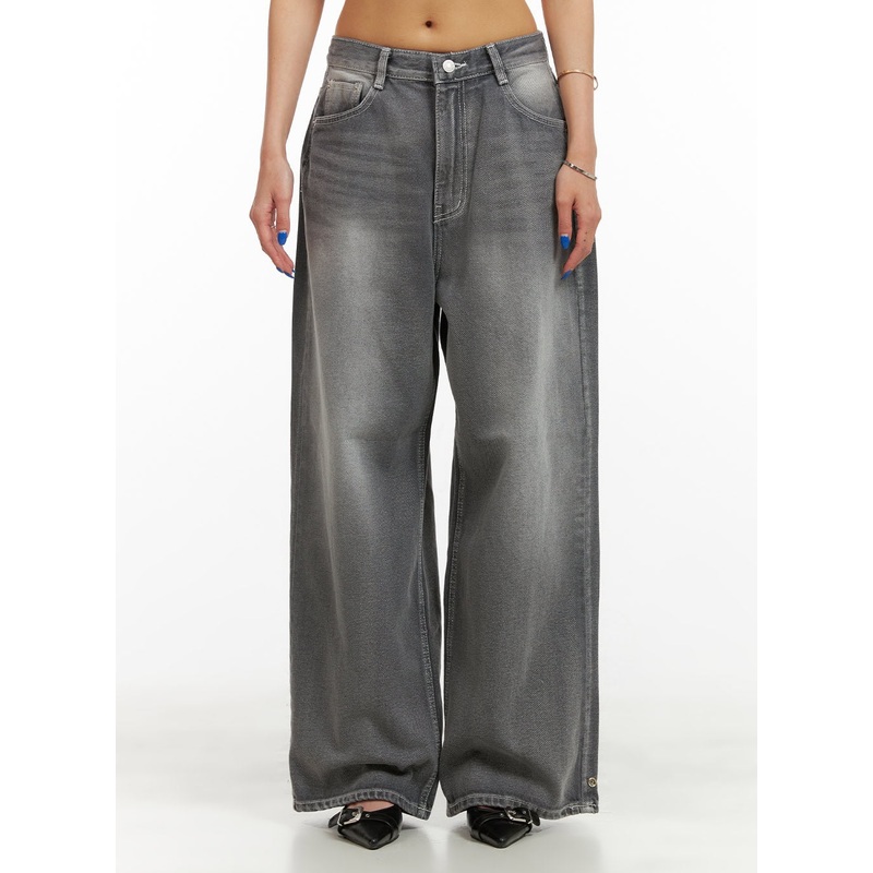 Low Rise Baggy Jeans CY431 Gray S