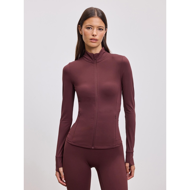 Womens Active Zip Through Jacket in Burgundy XXS (4) Burgundy