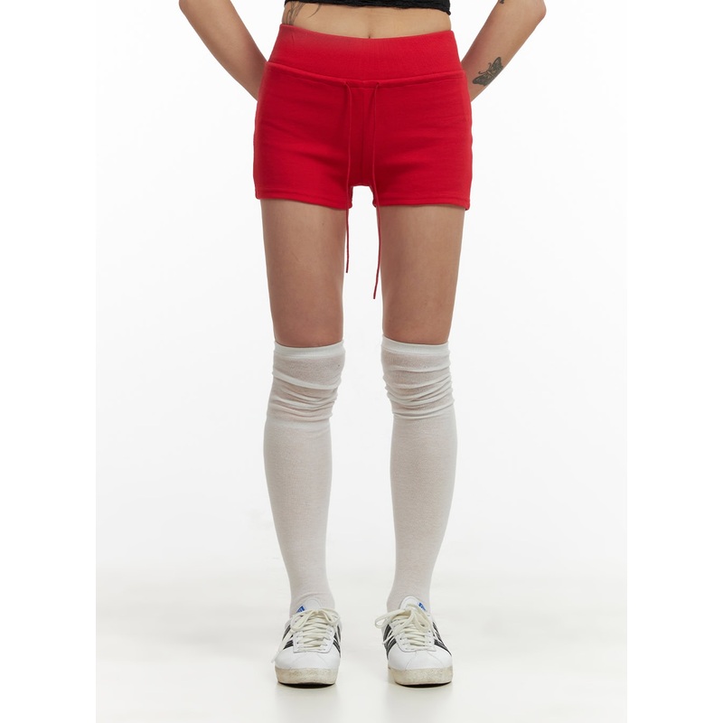 Banding Cotton Micro Shorts CY430 Red S/M
