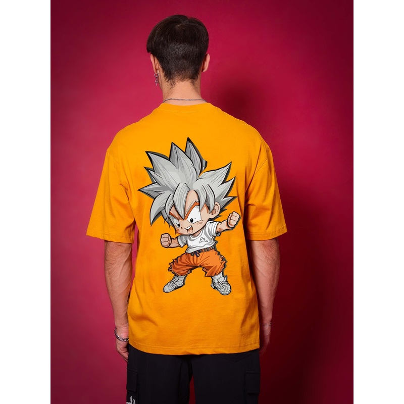 GOHAN OVER-SIZED COTTON T-SHIRT MUSTARD XS