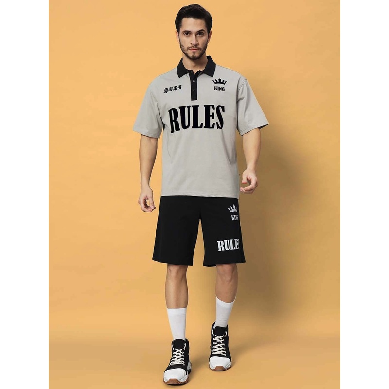 RULES KING CO-ORD SET GREY BLACK XS